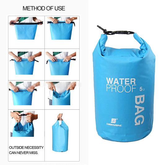 5L Waterproof Dry Bag Ultralight, Drifting, Swimming, Clothes Storage Bag Pack for Outdoors