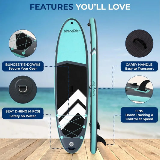 XL Inflatable Stand Up Paddle Board – Extra-Wide, Non-Slip Deck