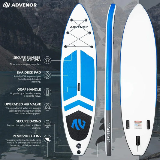 Paddle Board 11'x33 x6 Extra Wide Inflatable Stand Up Paddle Board.