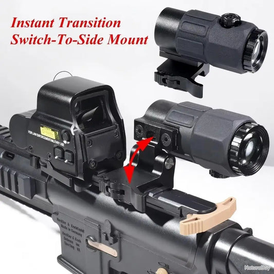 Hybrid 558 G45 Viewfinder、Green Red Dot Holographic Collimato Optic Sight G45 5X Magnifier|20mm Rail Mounts&QD Lever No battery