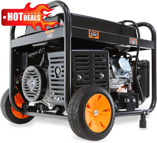2025 Dual Fuel Portable Generator with Wheel Kit and Electric Start 4,750-Watt 120V/240V