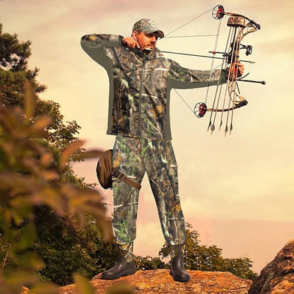 Hunting Clothes with Fleece Lining, Safety Strap Compatible, Water-Resistant, Silent Hunting Jacket and Pants.