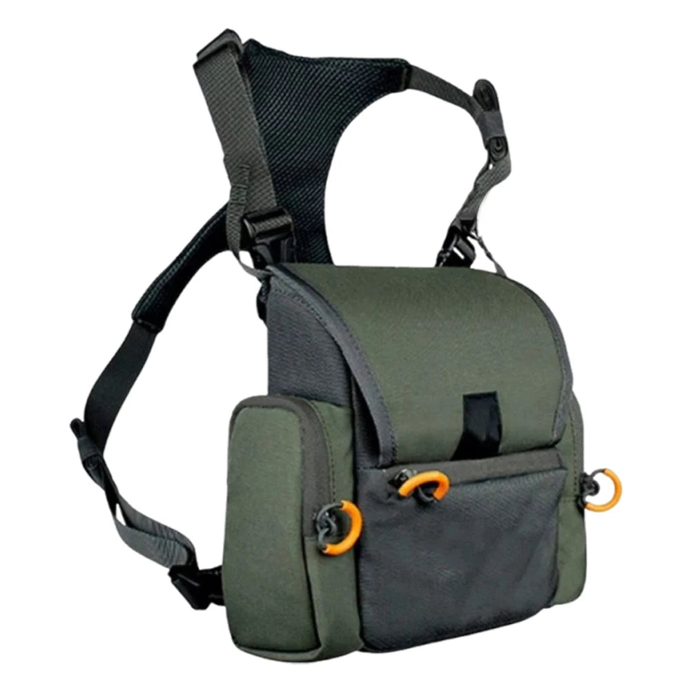 Binocular Harness Chest Pack with Rangefinder Pocket Adjustable Large Capacity Bino Case for Hunting Hiking