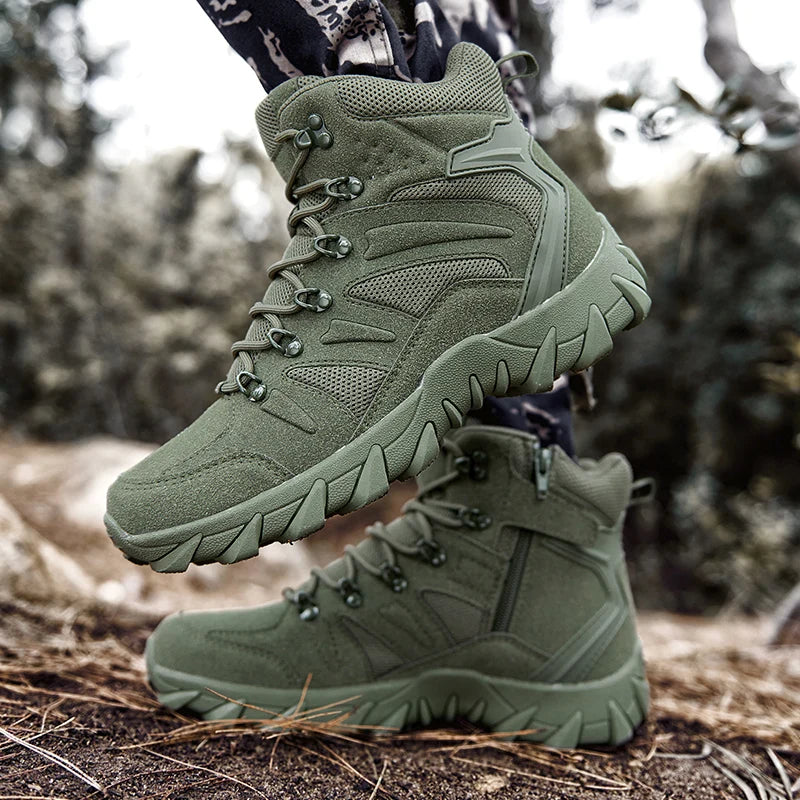 Men's casual tactical boots lightweight side zipper boots