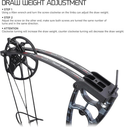 Compound Bow Archery Set - Right Hand Archery Compound Bows 30-70 lbs Draw Weight.