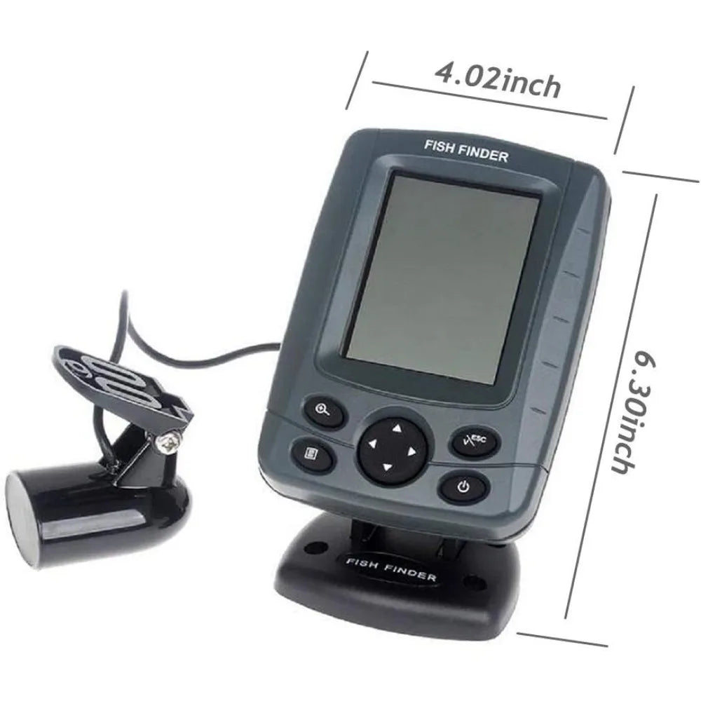 LCD Boat Fish Finder dual sonar frequency, multilingual autozoom detection.