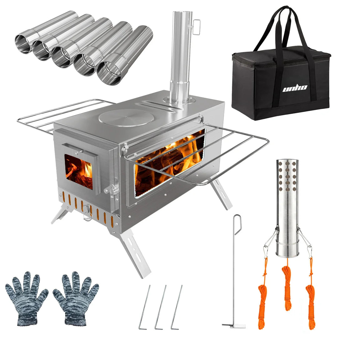 Tent wood Burning Stove for Outdoor Heating & Cooking