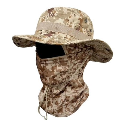 Sun Hat Full Face Mask Set Wide Brim