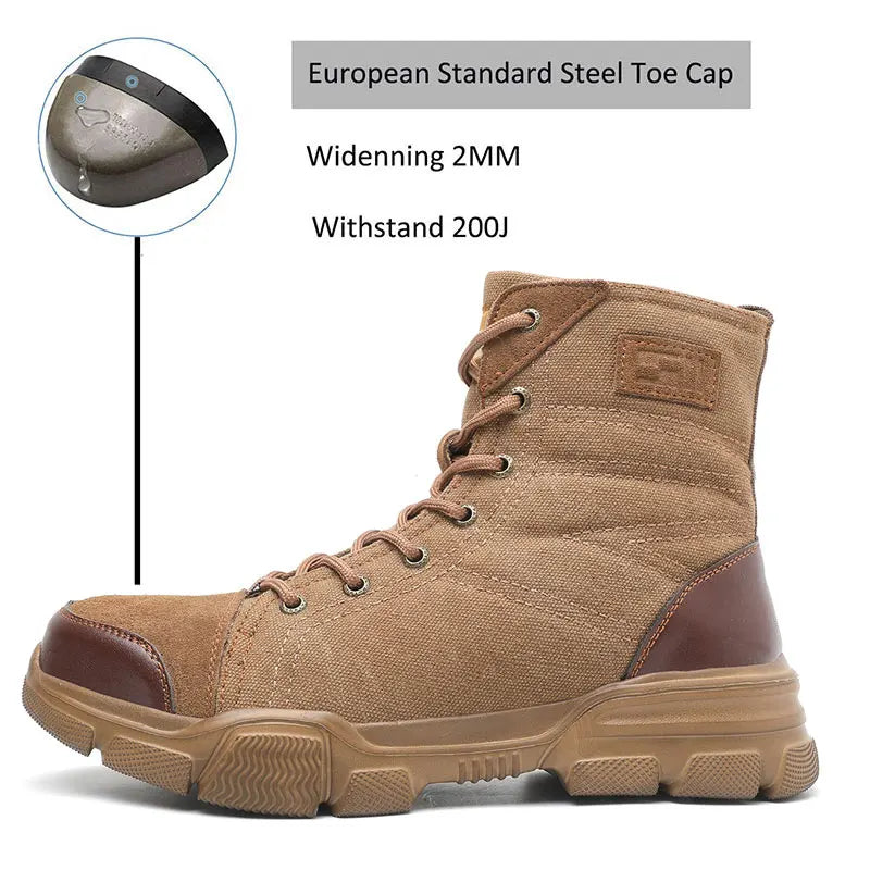 Steel Toe Boots for Men Work Boots Indestructible Work Safety Shoes 36-48
