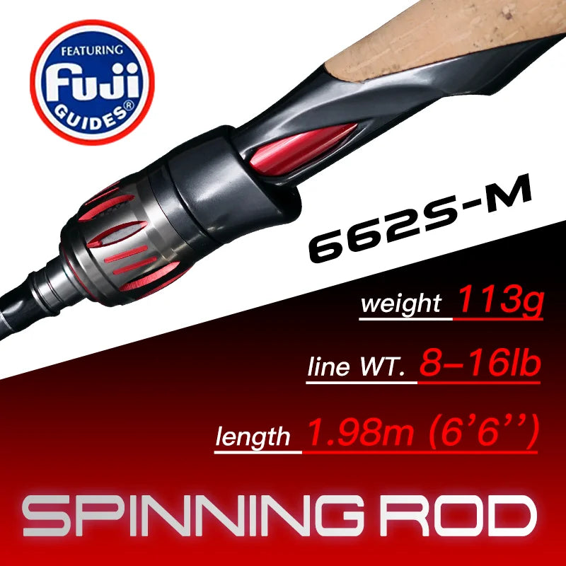 SEASIR Repeater Fishing Rod Fuji-O Guide Rings, Carbon High Sensitivity 2A Grade Cork Handle, 6Kg Super Drag