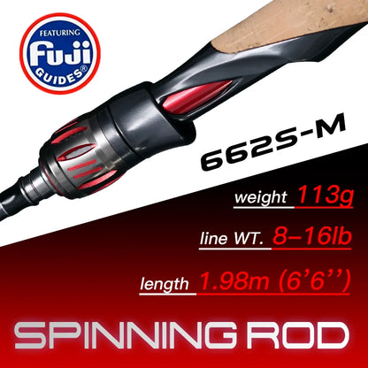 SEASIR Repeater Fishing Rod Fuji-O Guide Rings, Carbon High Sensitivity 2A Grade Cork Handle, 6Kg Super Drag