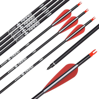 Arrows for Compound Bows, Carbon Hunting Arrows for Archery Spine 500 with 100 Grain Screw Tips 6/12PCS 26/28/30"