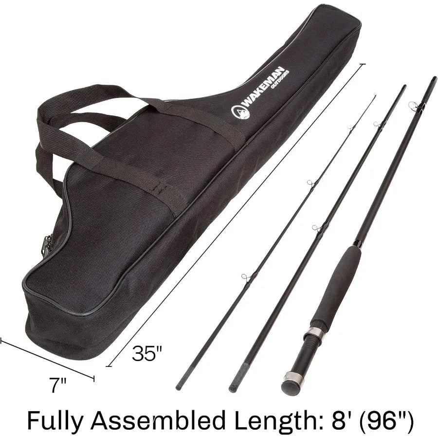 Fly Fishing Rod and Reel Combo with Carrying Case, Flies and Fishing Line for Outdoor Angling Adventures
