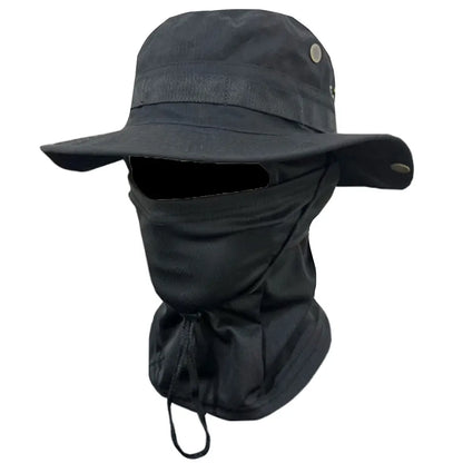 Sun Hat Full Face Mask Set Wide Brim