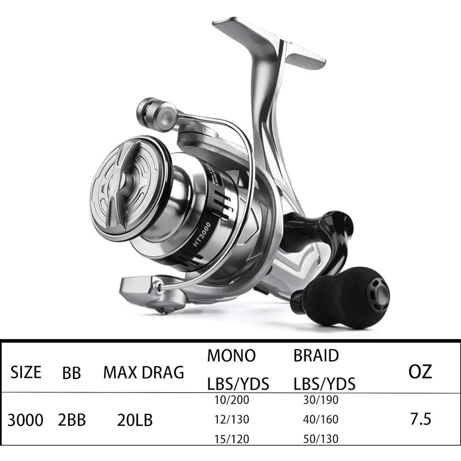 4 Piece 7 ft. Carbon Fiber Spinning Rod and Reel Combo with Carry Bag