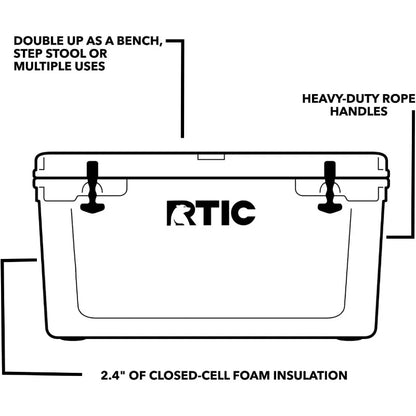 RTIC 65 QT Ultra-Tough Cooler Hard Insulated Portable Ice Chest