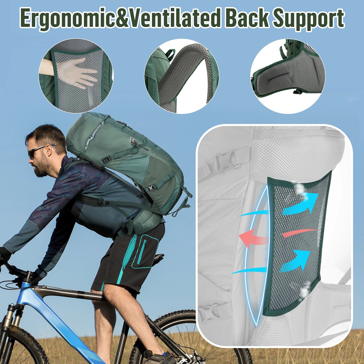 30L Hiking Backpack- Internal Frame Ultralight