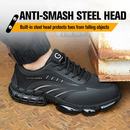 Lightweight and comfortable anti-smash and anti-puncture safety shoes