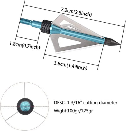 Hunting Broadheads 3 Blades Archery Broadheads 100 Grain 12 Pack.