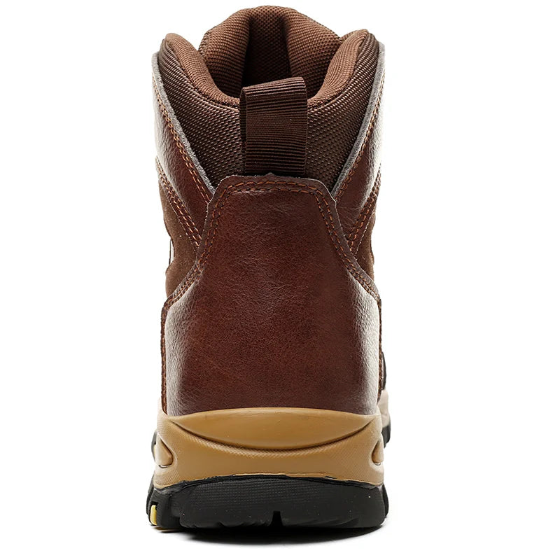 High Top Men Work Shoes Anti-Puncture Anti-Smash Work, Slip Resistant Comfortable Waterproof Boots