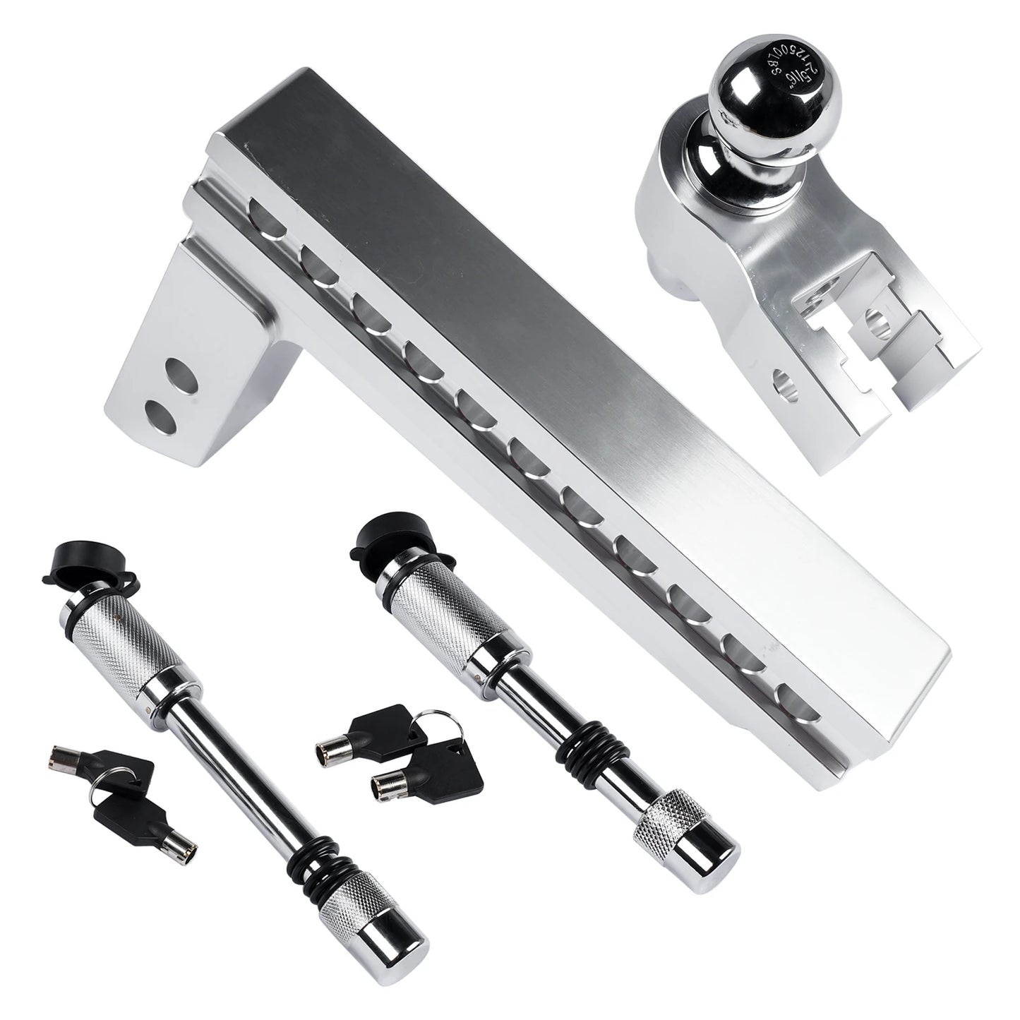 Adjustable Trailer Hitch for 2'' Receiver 10'' Drop Rise Tow Drop Hitch 12500LBS