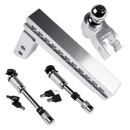 Adjustable Trailer Hitch for 2'' Receiver 10'' Drop Rise Tow Drop Hitch 12500LBS