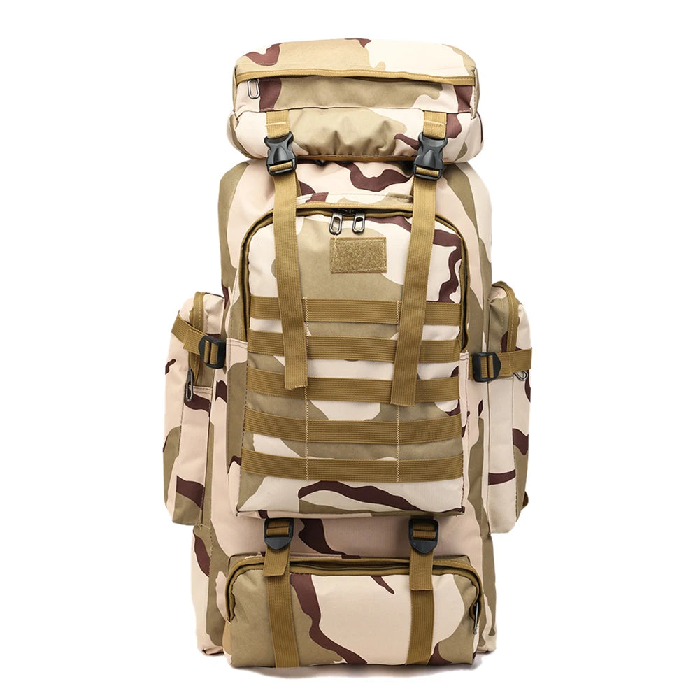 80L/600D Mountaineering Tactical Backpack Waterproof Climbing Rucksack