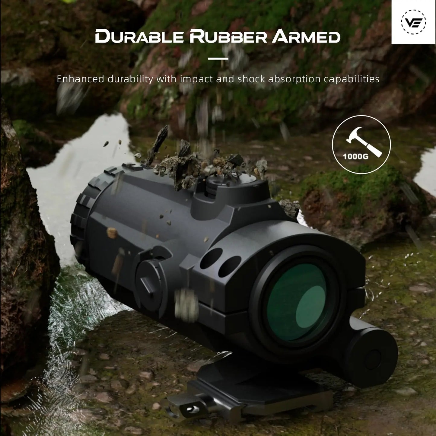 Maverick-III 3x22 Magnifier with Rubber Armed, Red Dot Scope Sight, AR 15