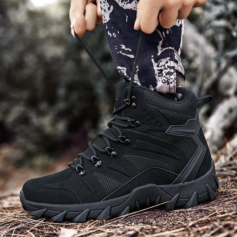 Men's casual tactical boots lightweight side zipper boots