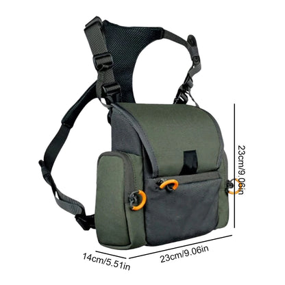Binocular Harness Chest Pack with Rangefinder Pocket Adjustable Large Capacity Bino Case for Hunting Hiking