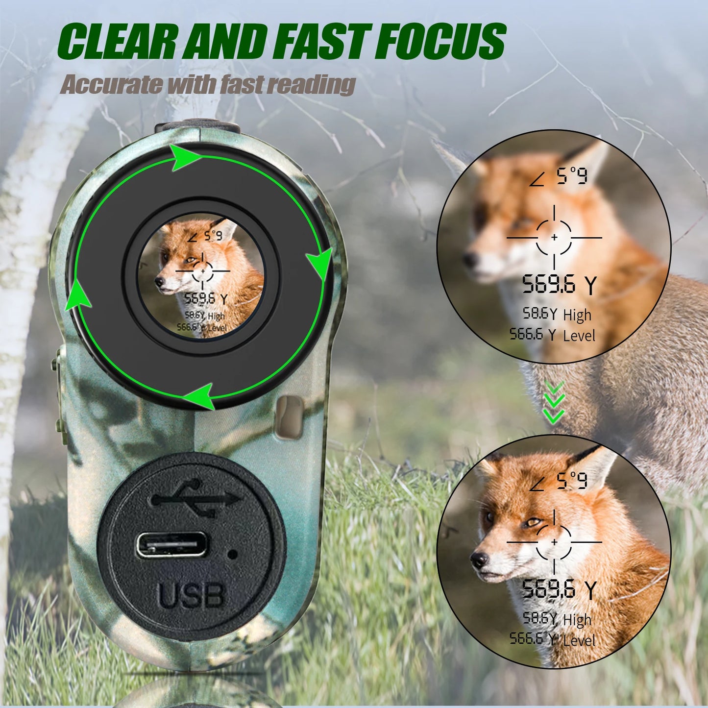 6x 1000M Laser Rangefinder for Hunting