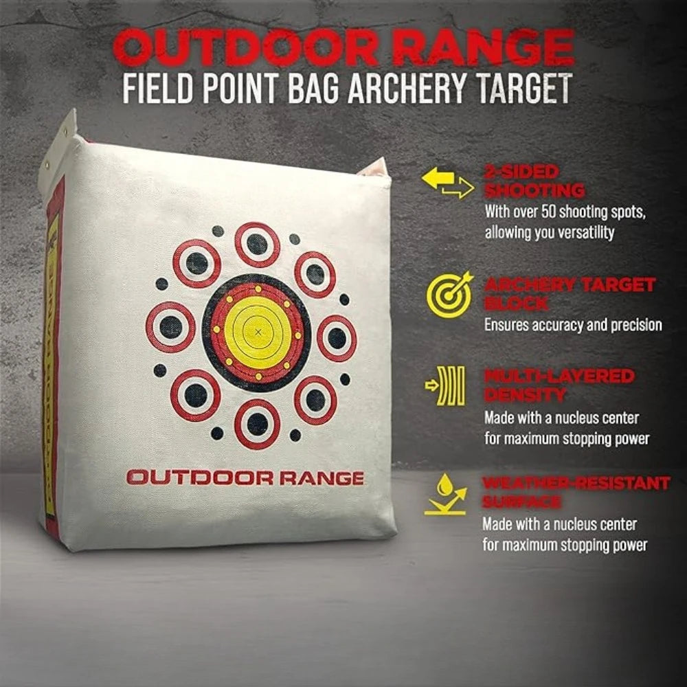 Outdoor Weatherproof Durable Range Adult Field Point Archery Bag with 50 Bullseyes, Nucleus Center, and IFS Technology- NEW