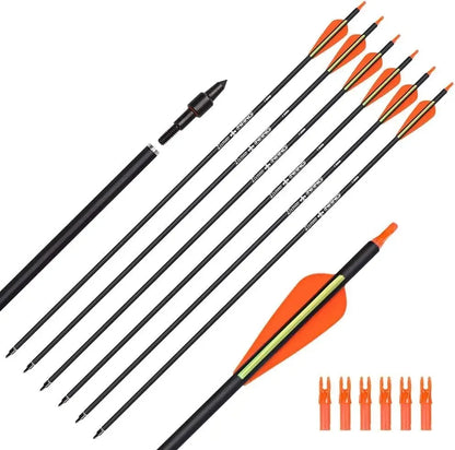 Carbon Hunting Arrows with 100 Grain with Tips.