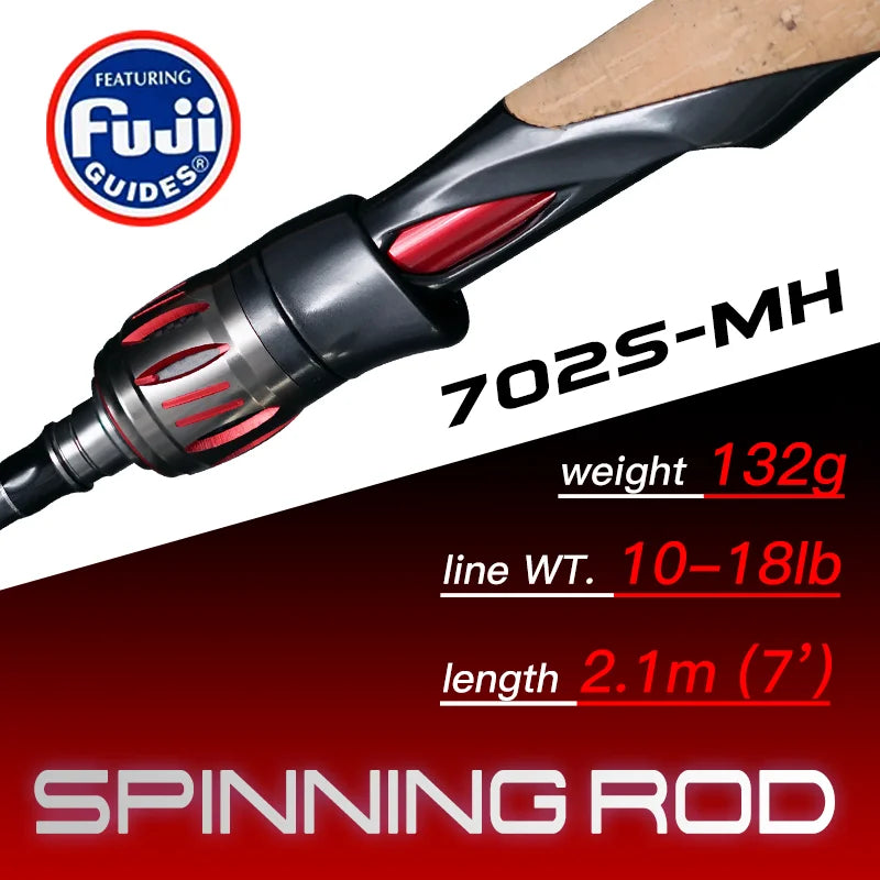 SEASIR Repeater Fishing Rod Fuji-O Guide Rings, Carbon High Sensitivity 2A Grade Cork Handle, 6Kg Super Drag