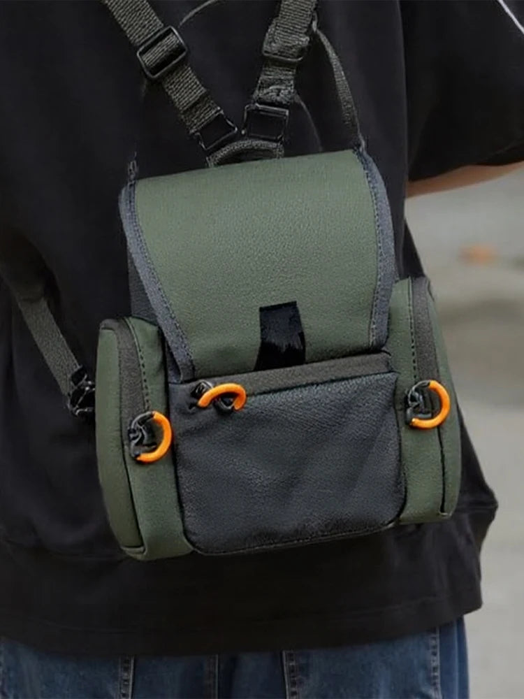 Binocular Harness Chest Pack with Rangefinder Pocket Adjustable Large Capacity Bino Case for Hunting Hiking