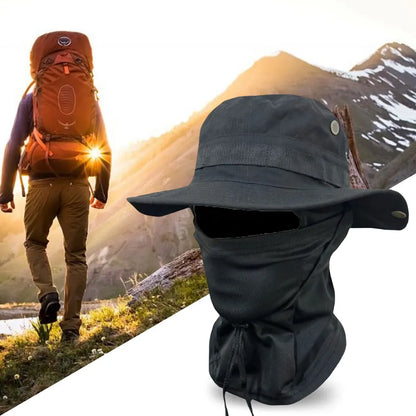 Sun Hat Full Face Mask Set Wide Brim