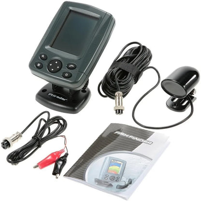 LCD Boat Fish Finder dual sonar frequency, multilingual autozoom detection.