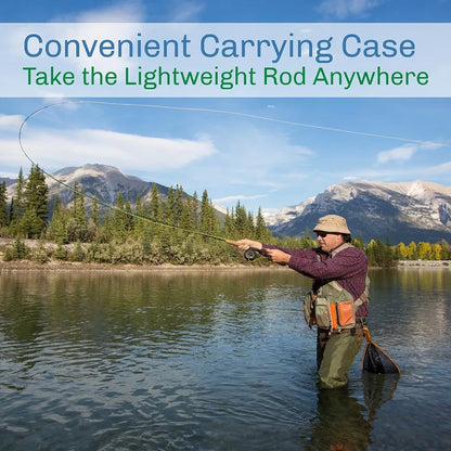 Fly Fishing Rod and Reel Combo with Carrying Case, Flies and Fishing Line for Outdoor Angling Adventures
