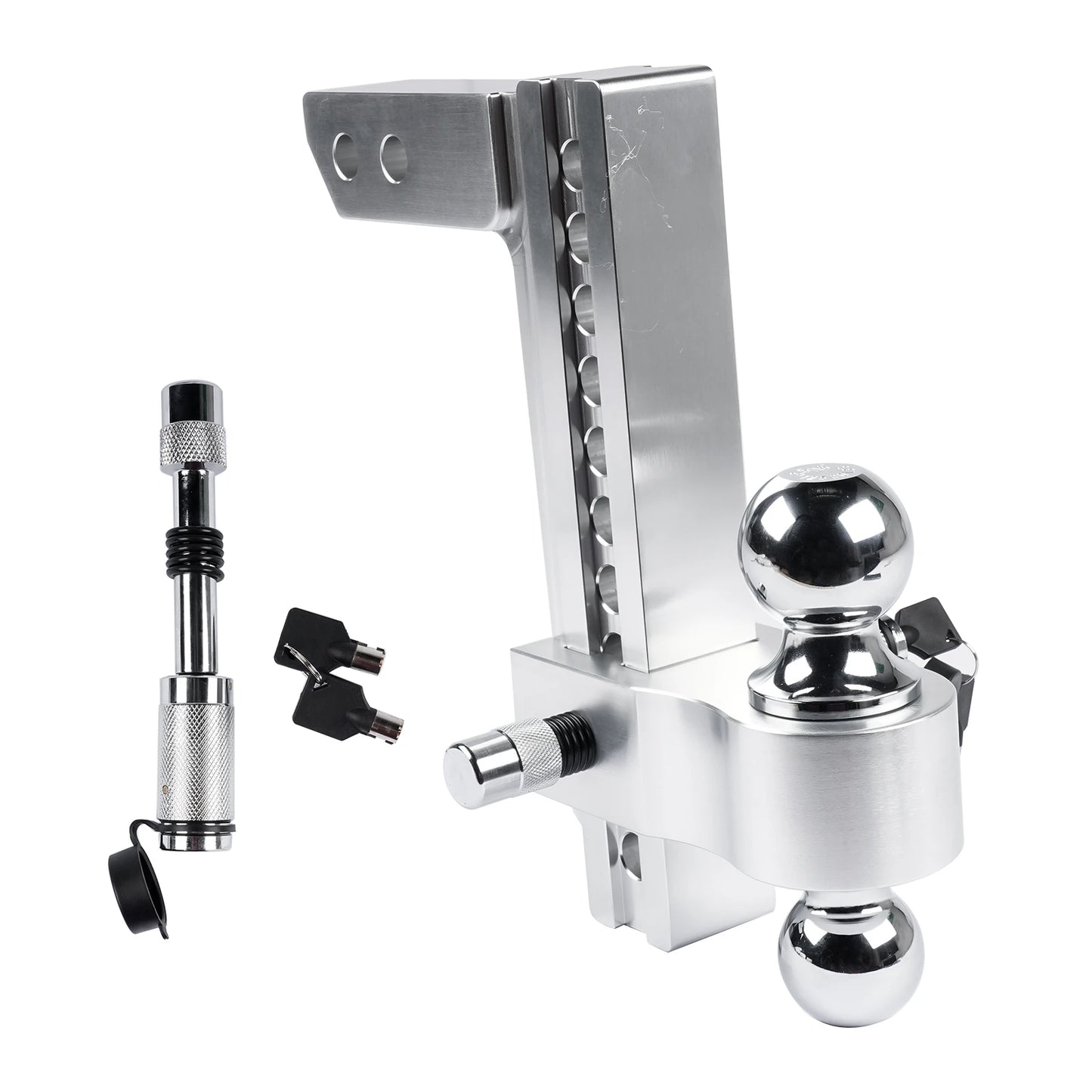 Adjustable Trailer Hitch for 2'' Receiver 10'' Drop Rise Tow Drop Hitch 12500LBS