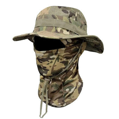 Sun Hat Full Face Mask Set Wide Brim