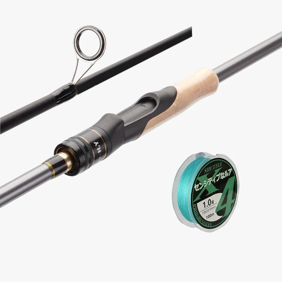 4 Piece 7 ft. Carbon Fiber Spinning Rod and Reel Combo with Carry Bag