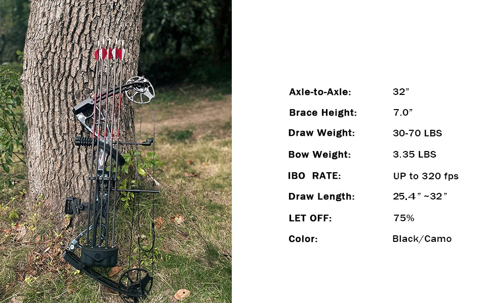 Compound Bow Archery Set - Right Hand Archery Compound Bows 30-70 lbs Draw Weight.