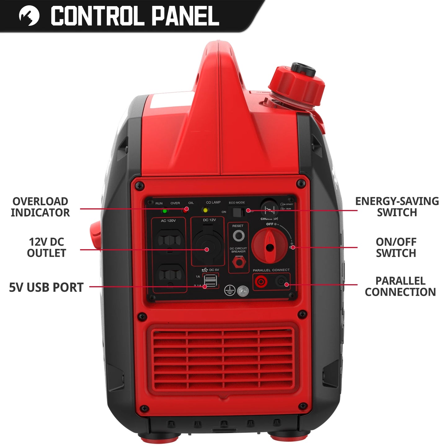 2500-Watt Portable Inverter Generator with Quiet Technology
