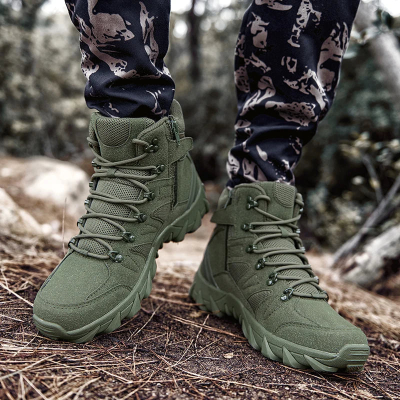 Men's casual tactical boots lightweight side zipper boots