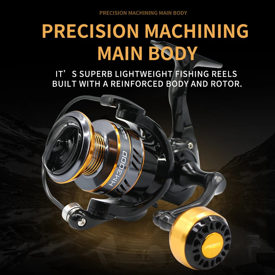HM NEW Fishing Reel Spinning Reel Metal Reel Cup 10KG Max Drag