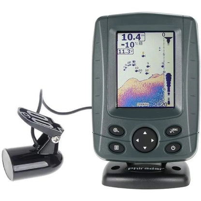 LCD Boat Fish Finder dual sonar frequency, multilingual autozoom detection.