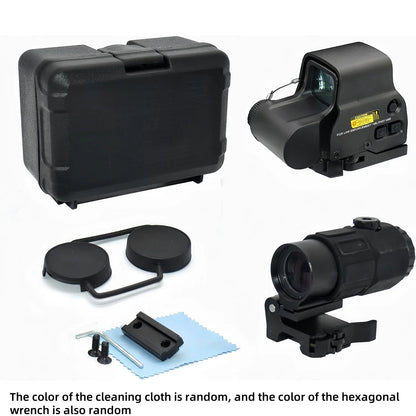Hybrid 558 G45 Viewfinder、Green Red Dot Holographic Collimato Optic Sight G45 5X Magnifier|20mm Rail Mounts&QD Lever No battery
