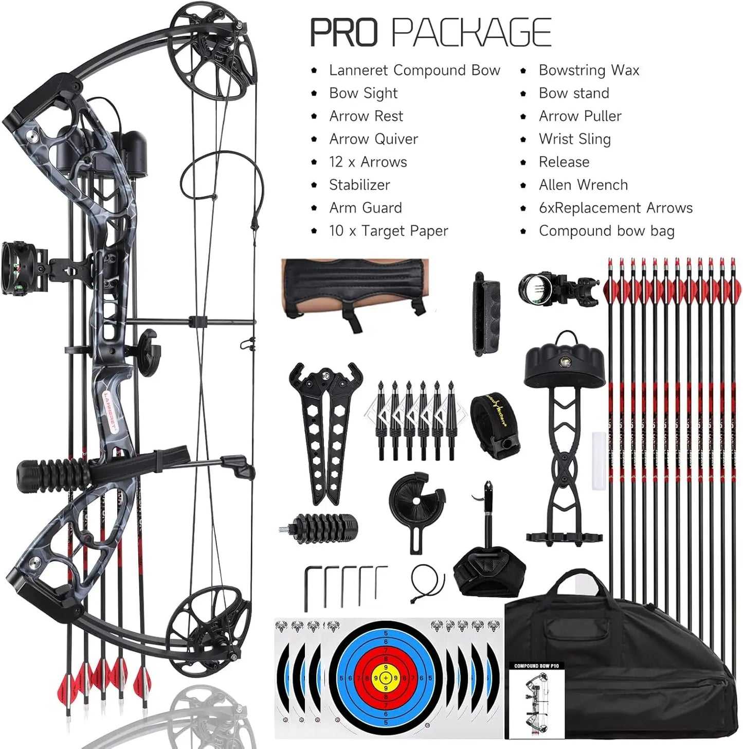 Compound Bow Archery Set - Right Hand Archery Compound Bows 30-70 lbs Draw Weight.