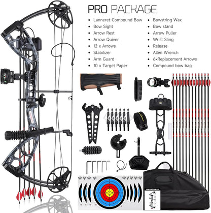 Compound Bow Archery Set - Right Hand Archery Compound Bows 30-70 lbs Draw Weight.