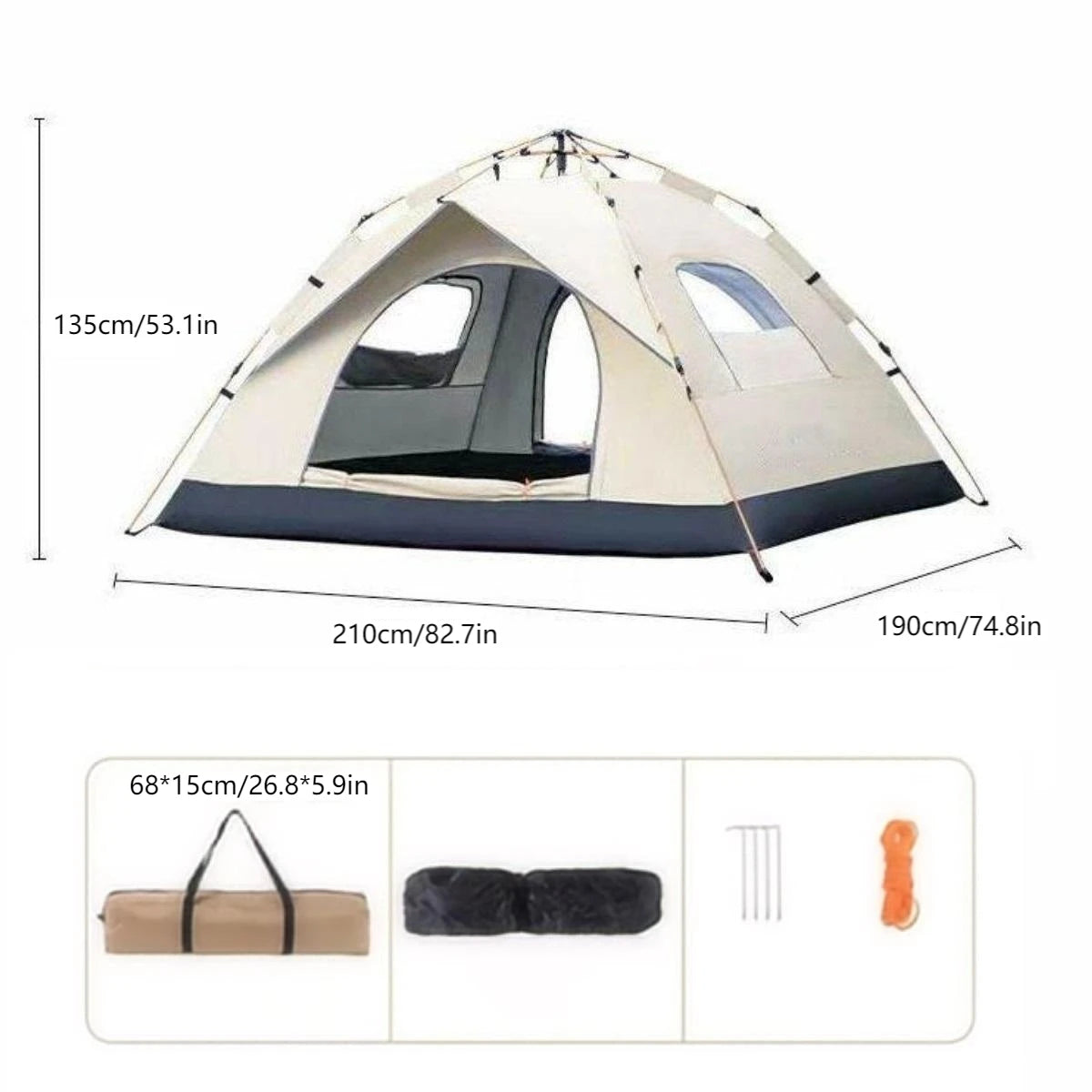 4-Person Mountaineering Waterproof Camping Tent